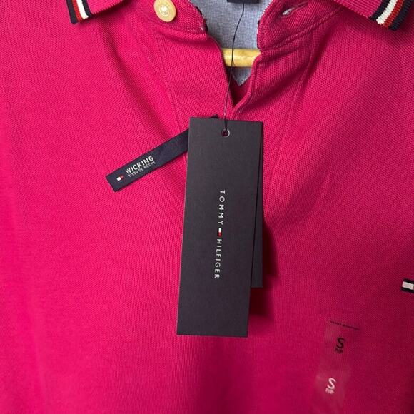 NWT Men’s Tommy Hilfiger Pink With Tommy Hilfiger Logo Polo Shirt Size Small - Picture 4 of 5